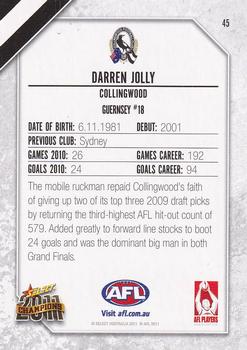 2011 Select AFL Champions #45 Darren Jolly Back